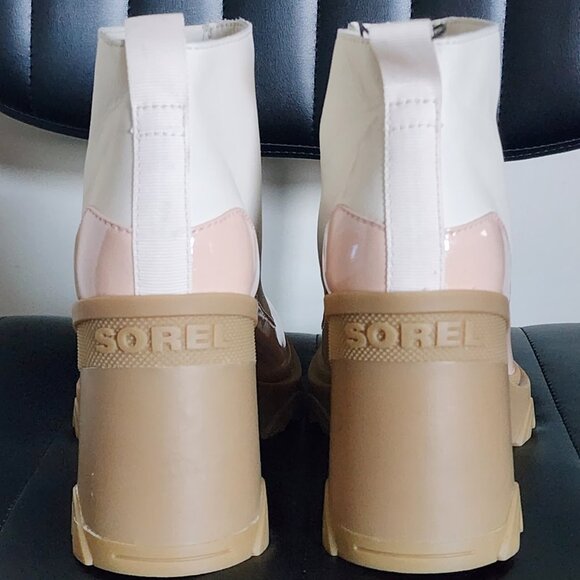 NWOB Sorel Brex Waterproof Rubber Sole Block Heel Front Zip Closure Chelsea Boot - Picture 7 of 12